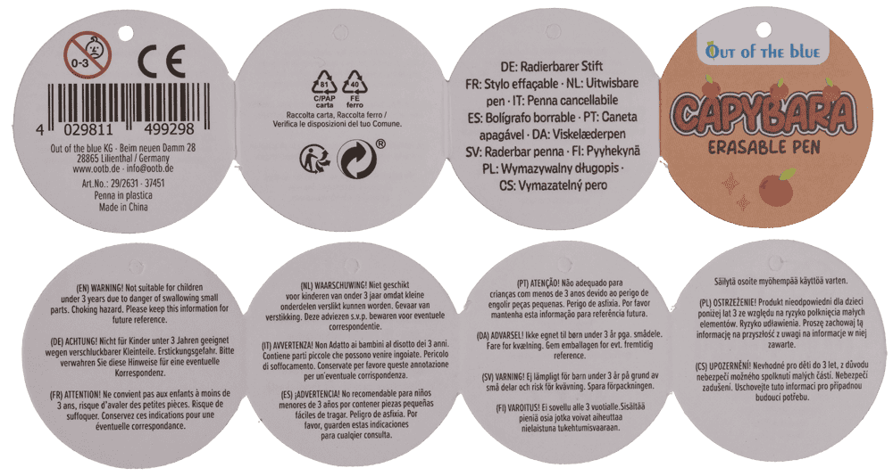 Erasable Pen, Capybara,