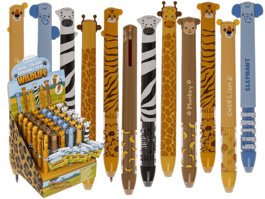 Dual Colour Erasable Pen, Wildlife,