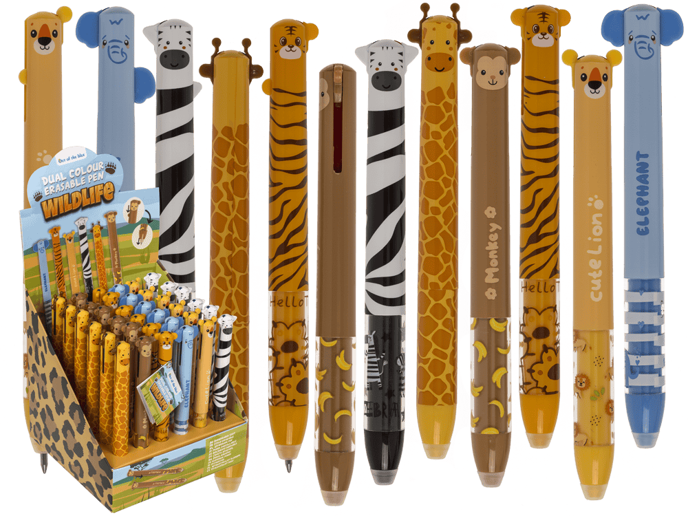 Dual Colour Erasable Pen, Wildlife,