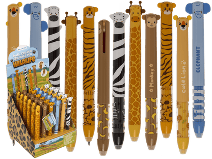 Dual Colour Erasable Pen, Wildlife,