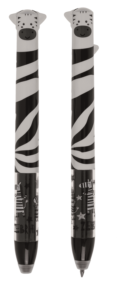 Stylo bicolore effaçable, animaux sauvages