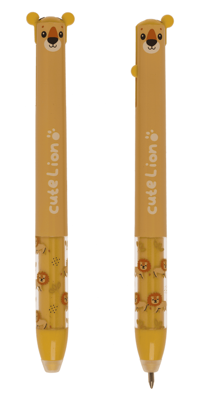 Stylo bicolore effaçable, animaux sauvages