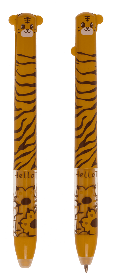 Stylo bicolore effaçable, animaux sauvages