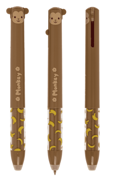 Stylo bicolore effaçable, animaux sauvages