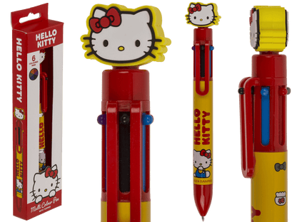 Ball Pen with 6 coloured cartridges, Hello Kitty,