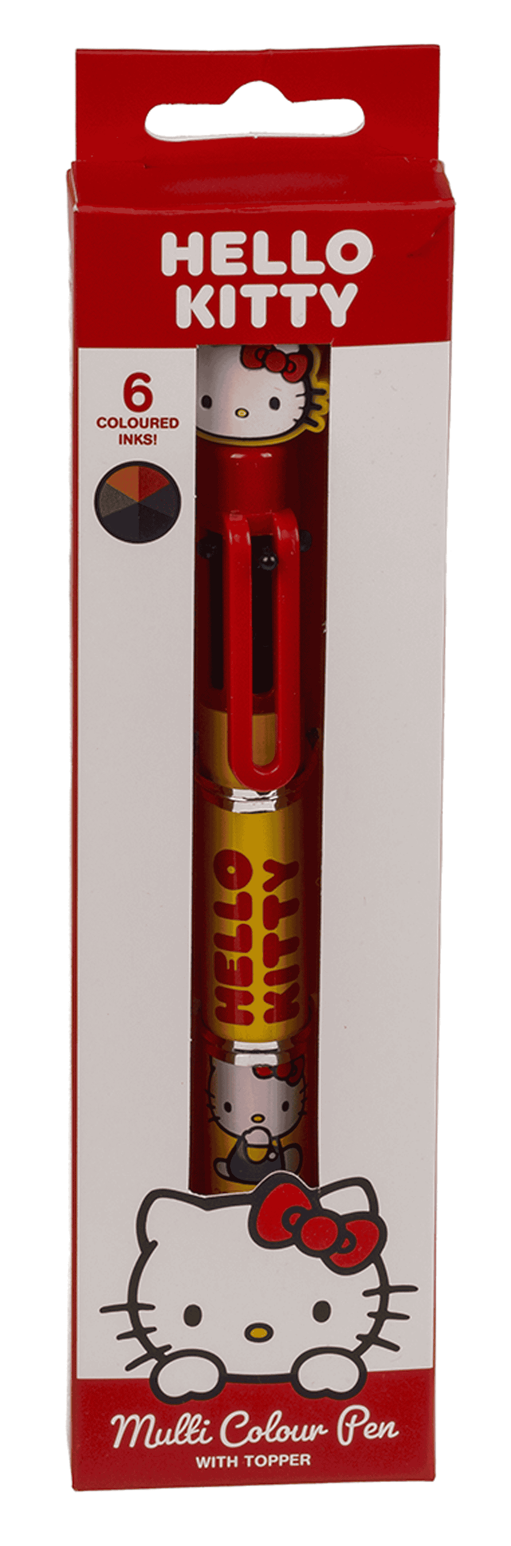 Ball Pen with 6 coloured cartridges, Hello Kitty,