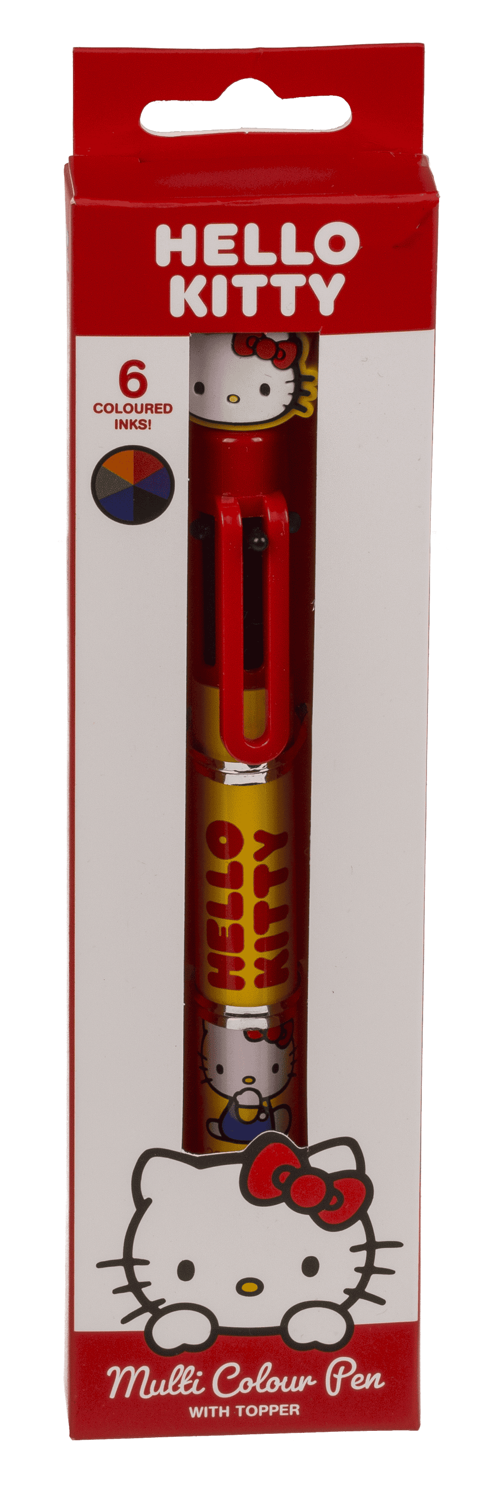 Ball Pen with 6 coloured cartridges, Hello Kitty,