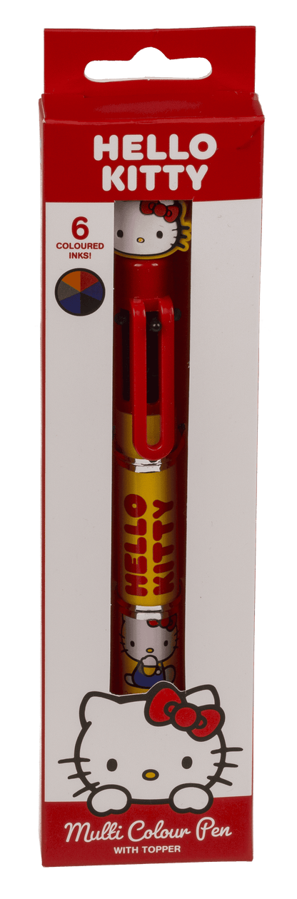 Ball Pen with 6 coloured cartridges, Hello Kitty,