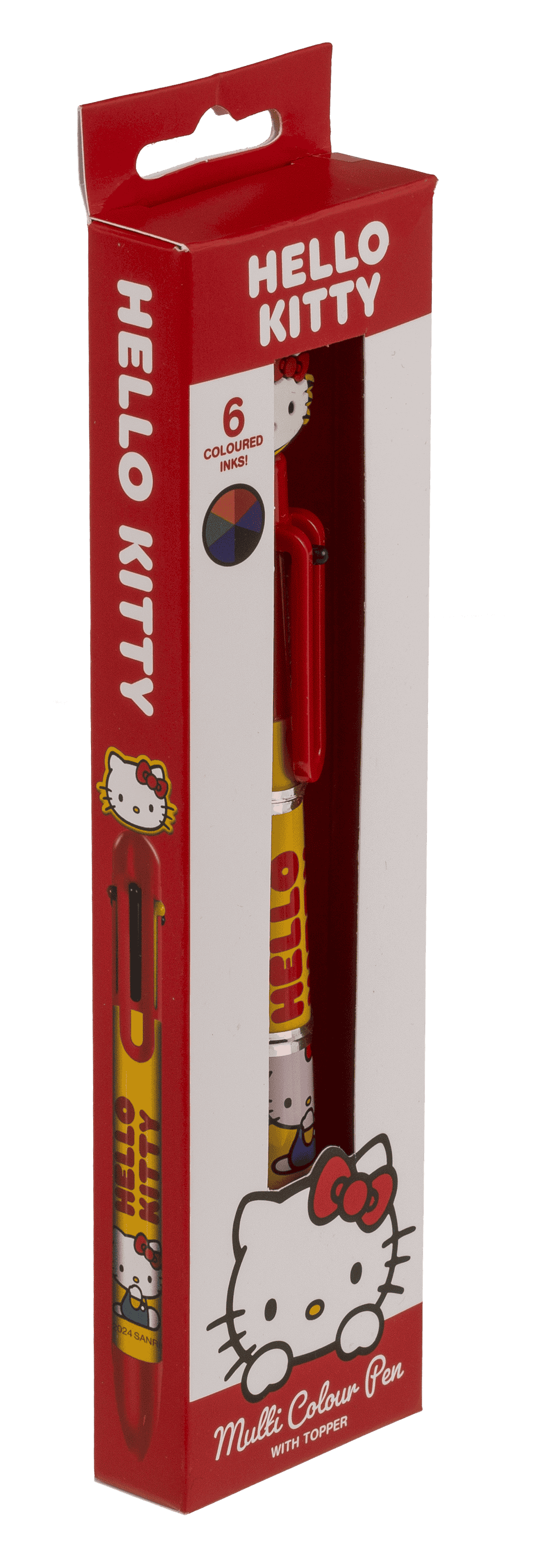 Ball Pen with 6 coloured cartridges, Hello Kitty,