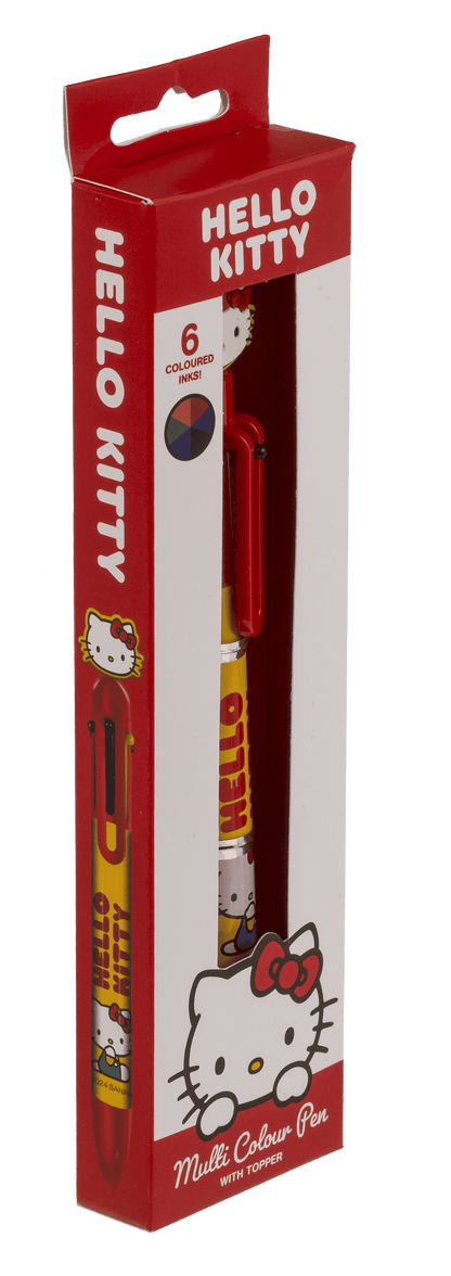 Ball Pen with 6 coloured cartridges, Hello Kitty,