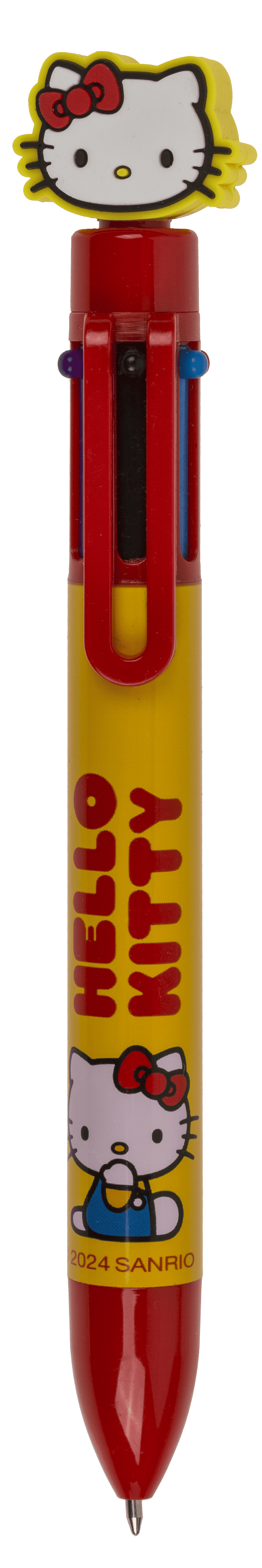Ball Pen with 6 coloured cartridges, Hello Kitty,