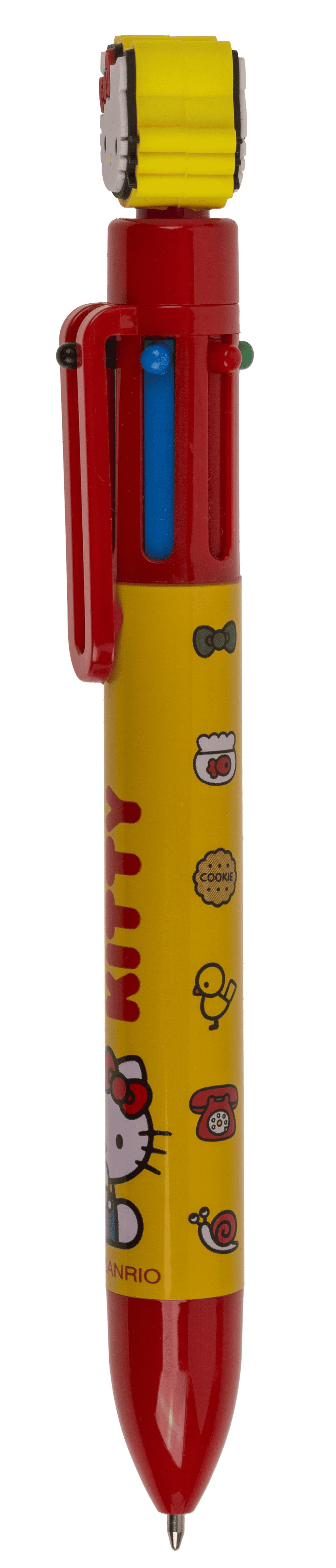 Ball Pen with 6 coloured cartridges, Hello Kitty,