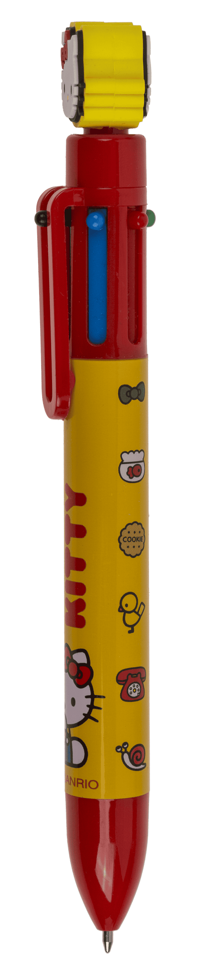 Ball Pen with 6 coloured cartridges, Hello Kitty,