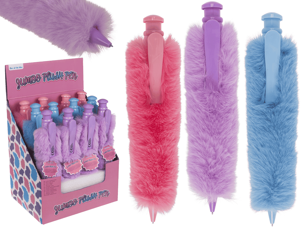 Jumbo Ballpoint pen with plush cover, 28 cm,