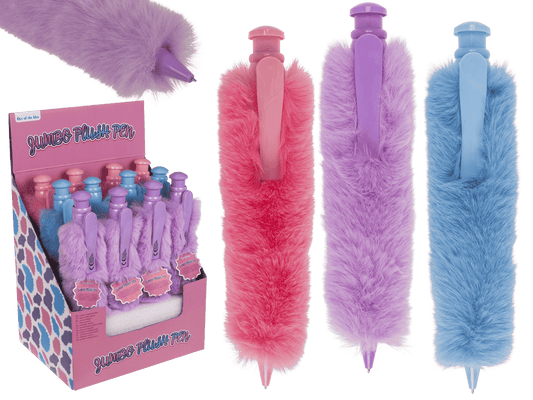 Jumbo Ballpoint pen with plush cover, 28 cm,