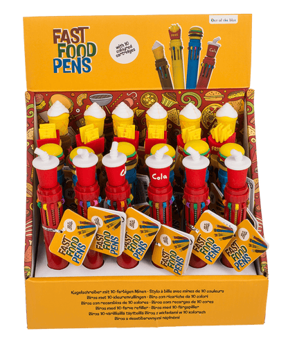 Ball Pen with 10 coloured cartridges, Fast Food,