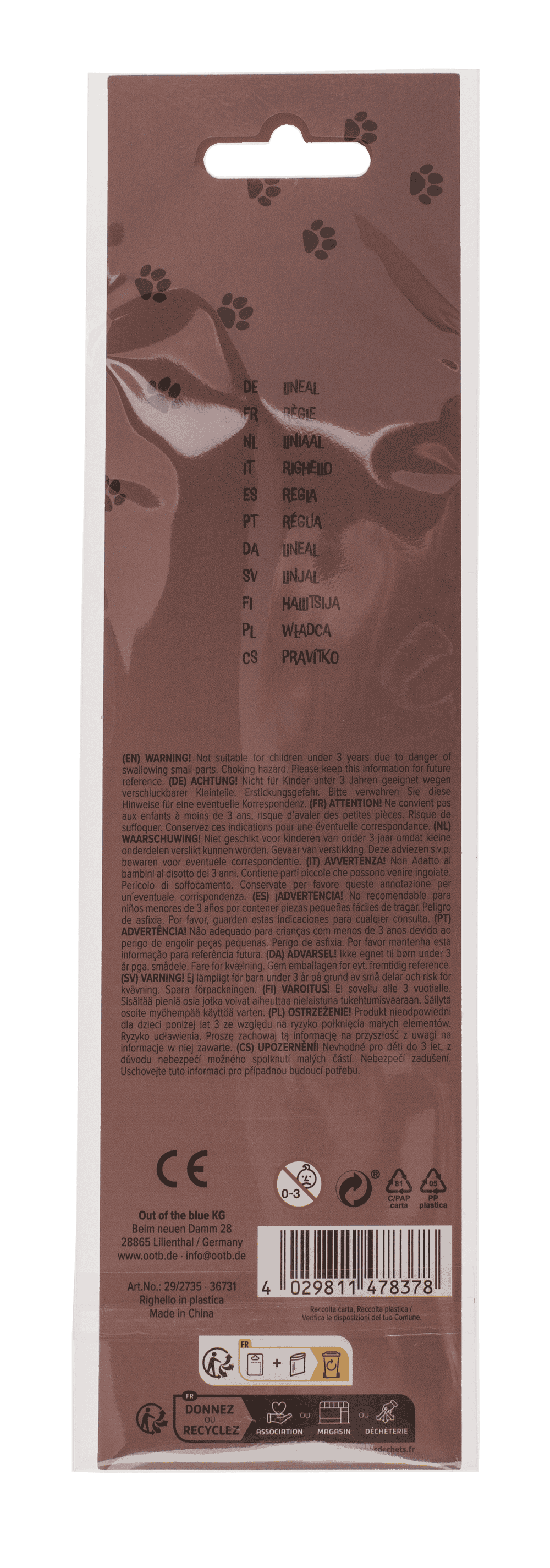 Ruler, approx. 22,9 x 2,3 cm,