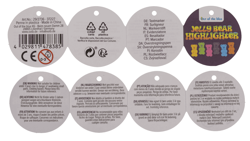 Highlighter, Bear, approx. 11,5 cm,