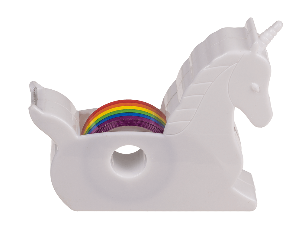 Unicorn Tape Dispenser, with Rainbow tape,