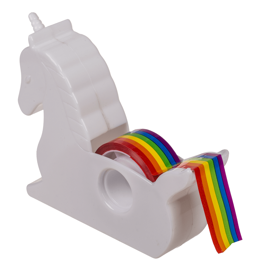 Unicorn Tape Dispenser, with Rainbow tape,