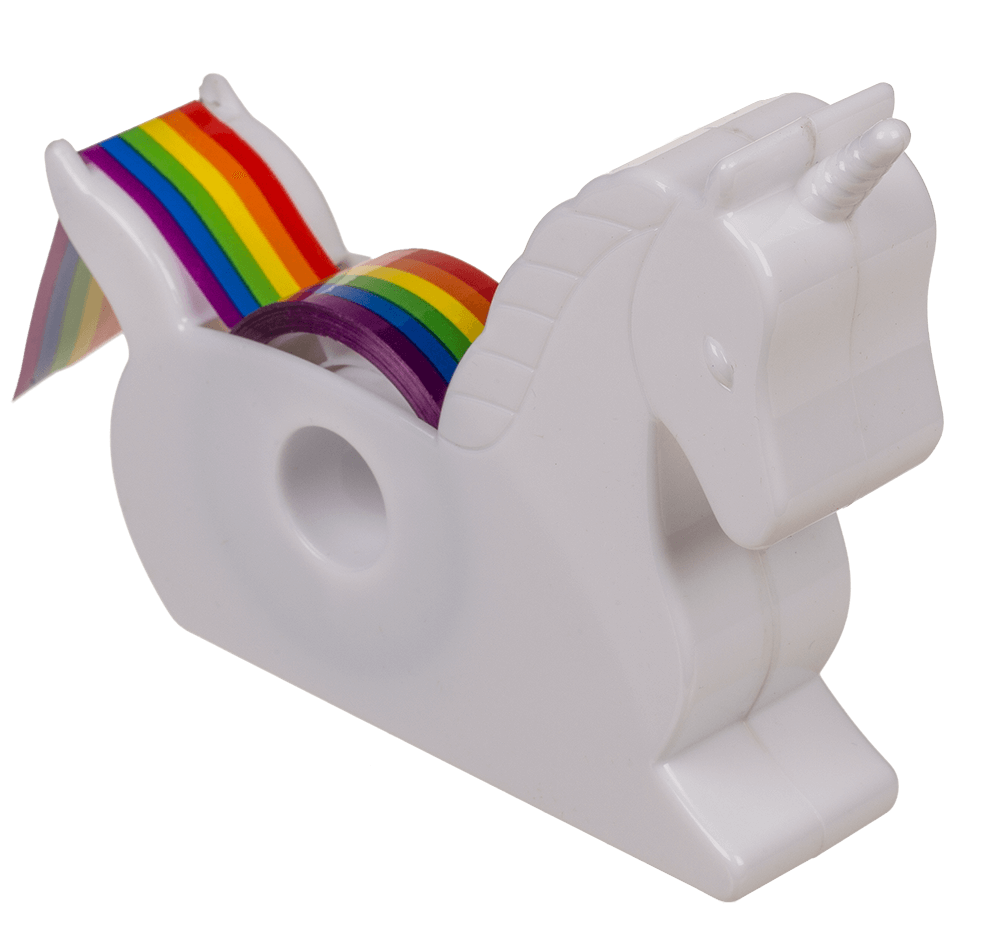 Unicorn Tape Dispenser, with Rainbow tape,