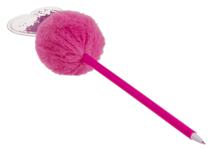 Pen, Glitter Heart Pom Pom,