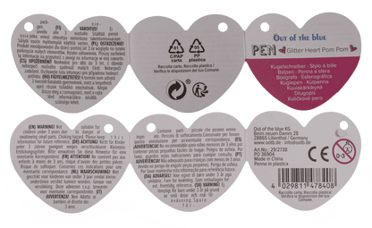 Pen, Glitter Heart Pom Pom,