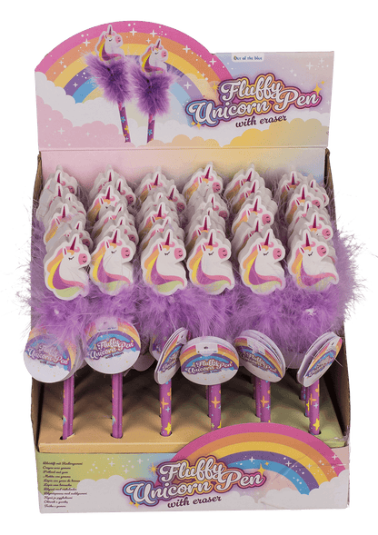 Pencil with eraser, Fluffy Unicorn,