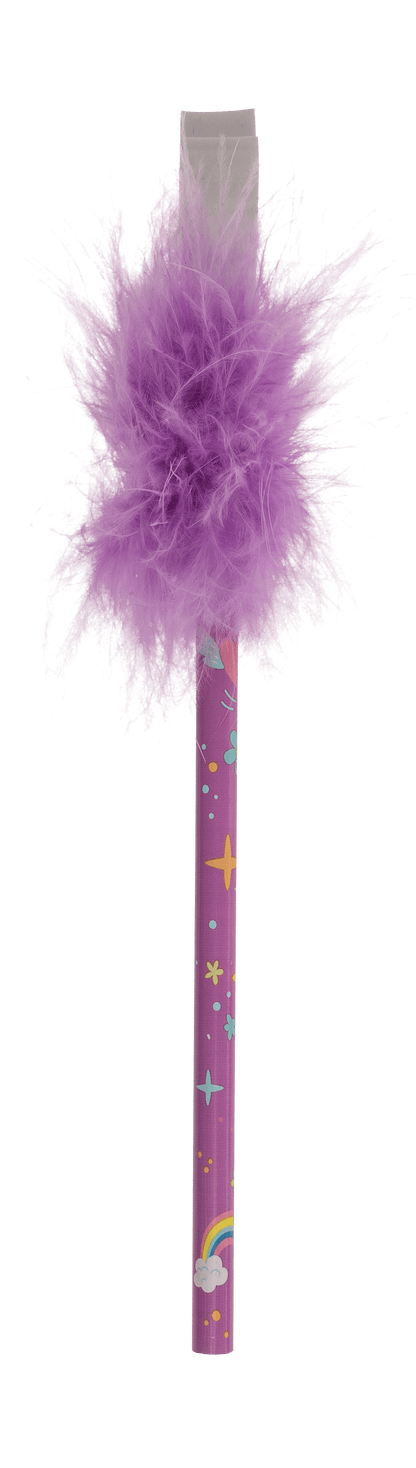 Pencil with eraser, Fluffy Unicorn,