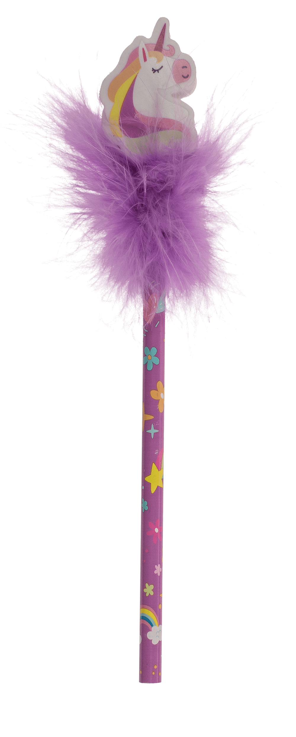 Pencil with eraser, Fluffy Unicorn,