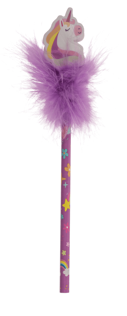 Pencil with eraser, Fluffy Unicorn,