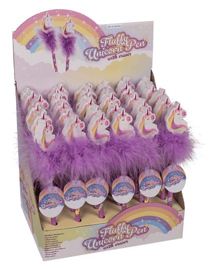 Pencil with eraser, Fluffy Unicorn,