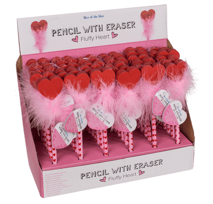 Pencil with eraser, Fluffy Heart,