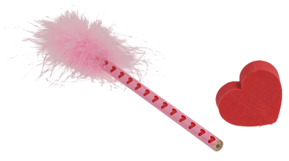 Pencil with eraser, Fluffy Heart,