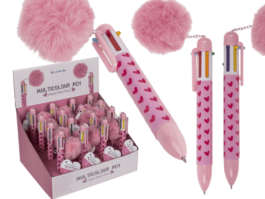 Ball Pen with 6 coloured cartridges,