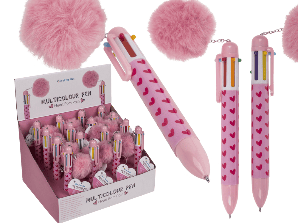 Ball Pen with 6 coloured cartridges,