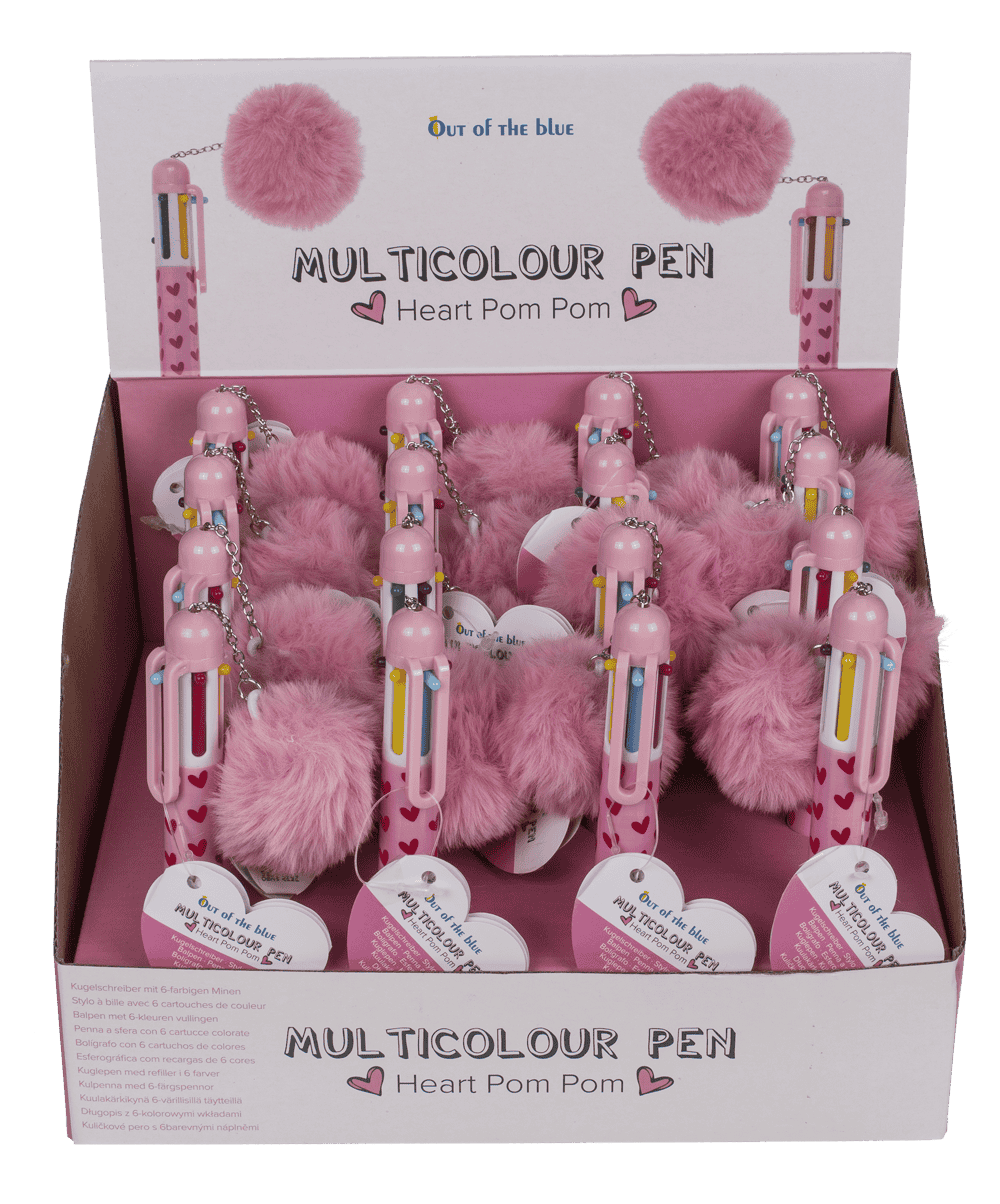 Ball Pen with 6 coloured cartridges,