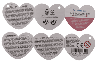 Ball Pen with 6 coloured cartridges,