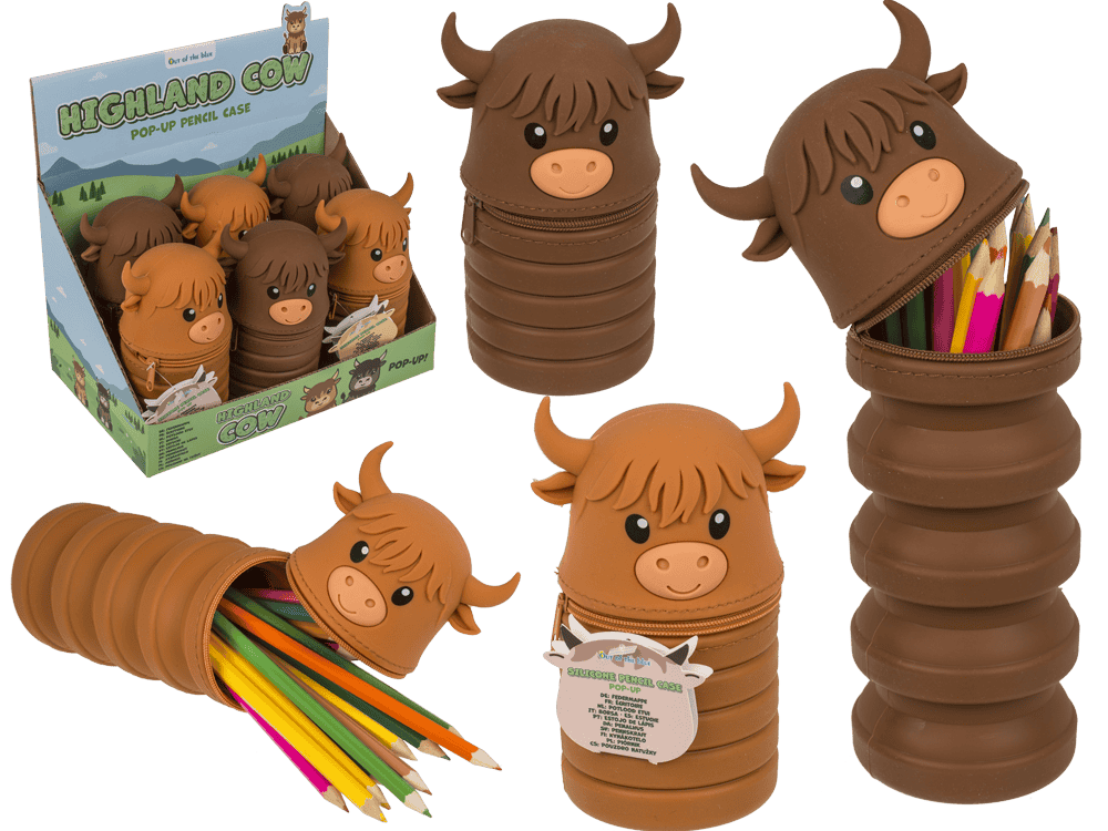 Pop-up pencil case, Highland Cow,