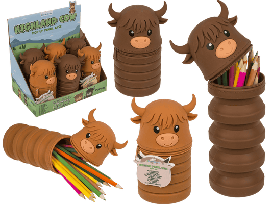 Pop-up pencil case, Highland Cow,