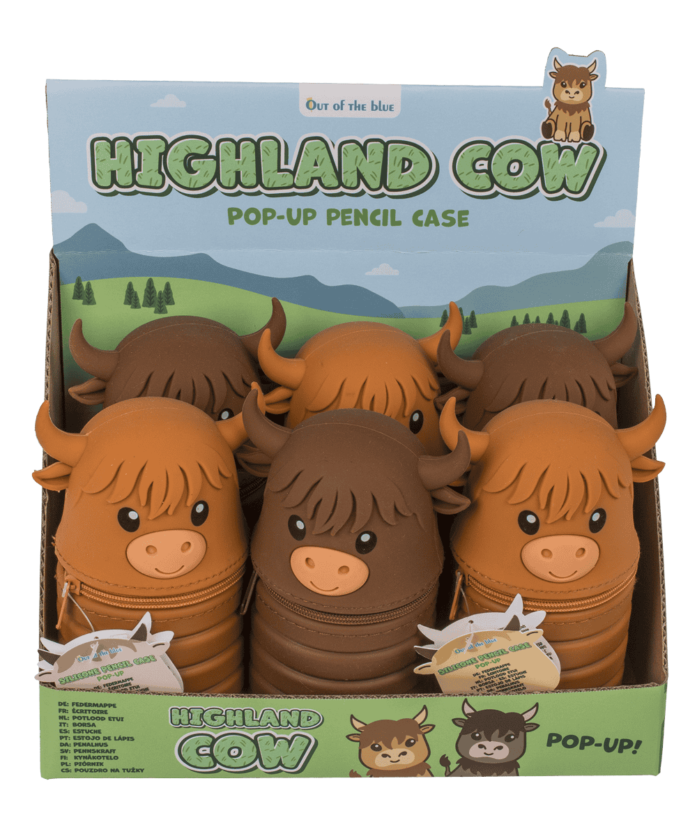 Pop-up pencil case, Highland Cow,