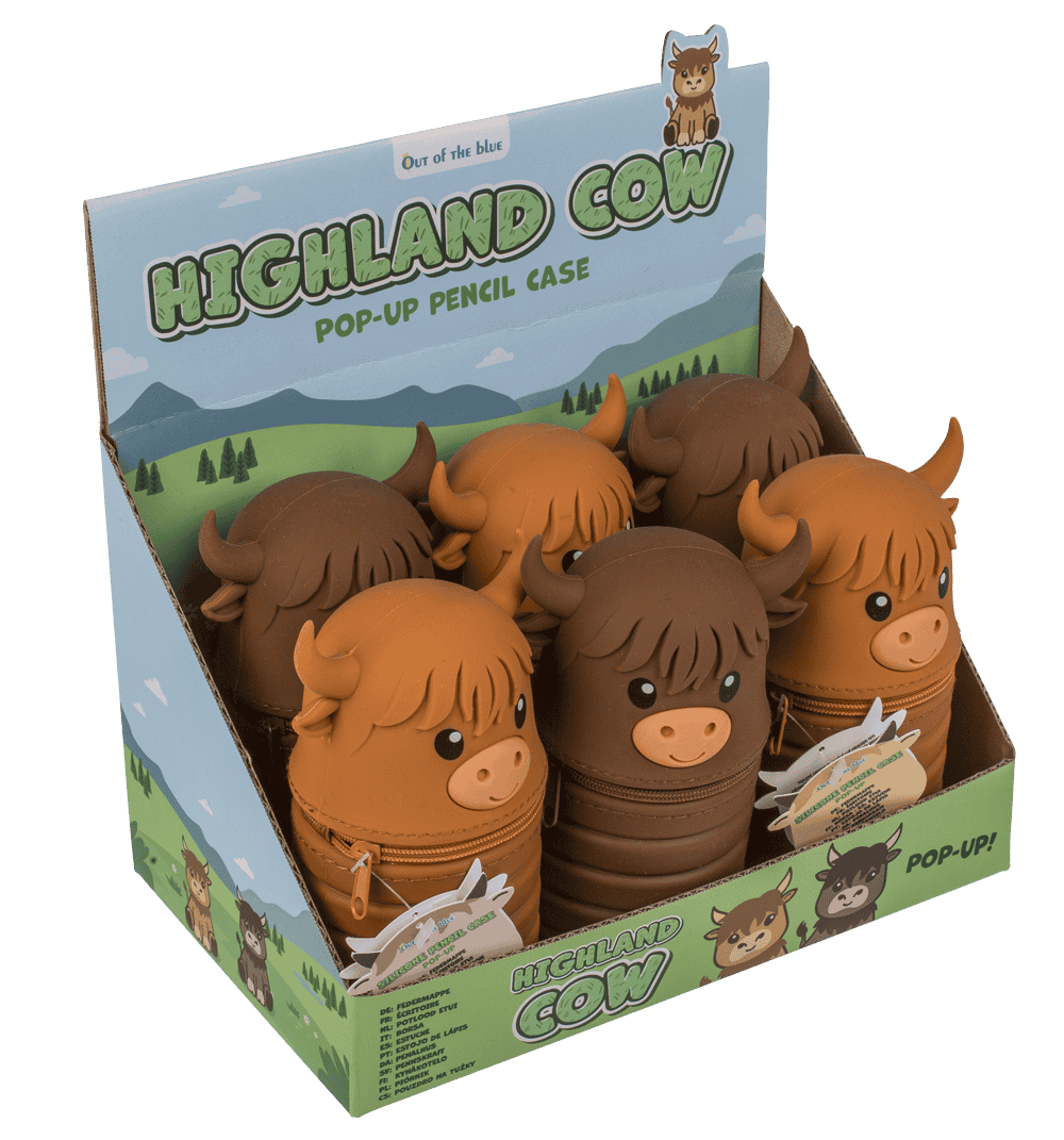 Pop-up pencil case, Highland Cow,
