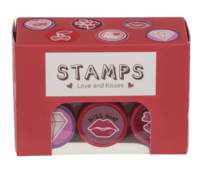 Stamps, Hearts and Kisses, 2,5 cm.