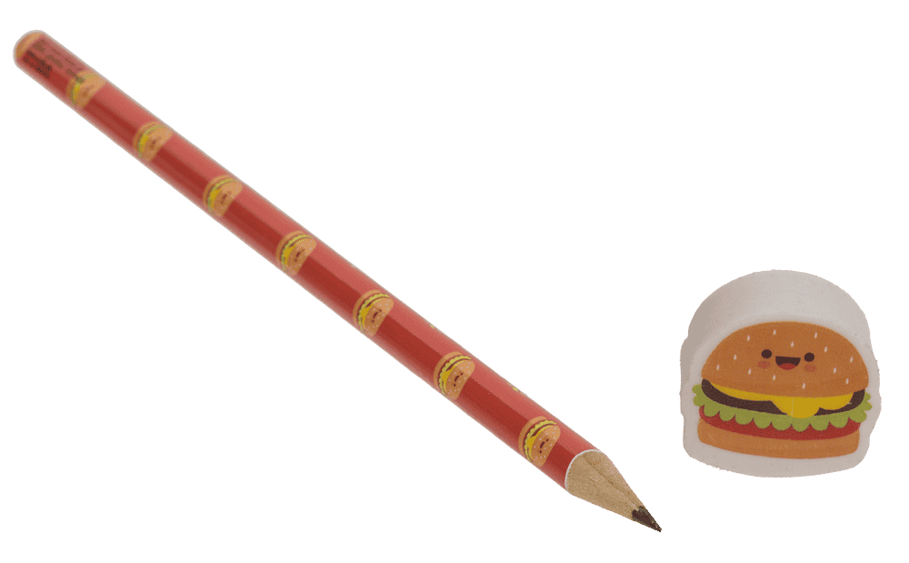 Pencil with eraser, Fast Food,