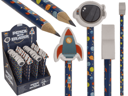 Pencil with eraser, Space,