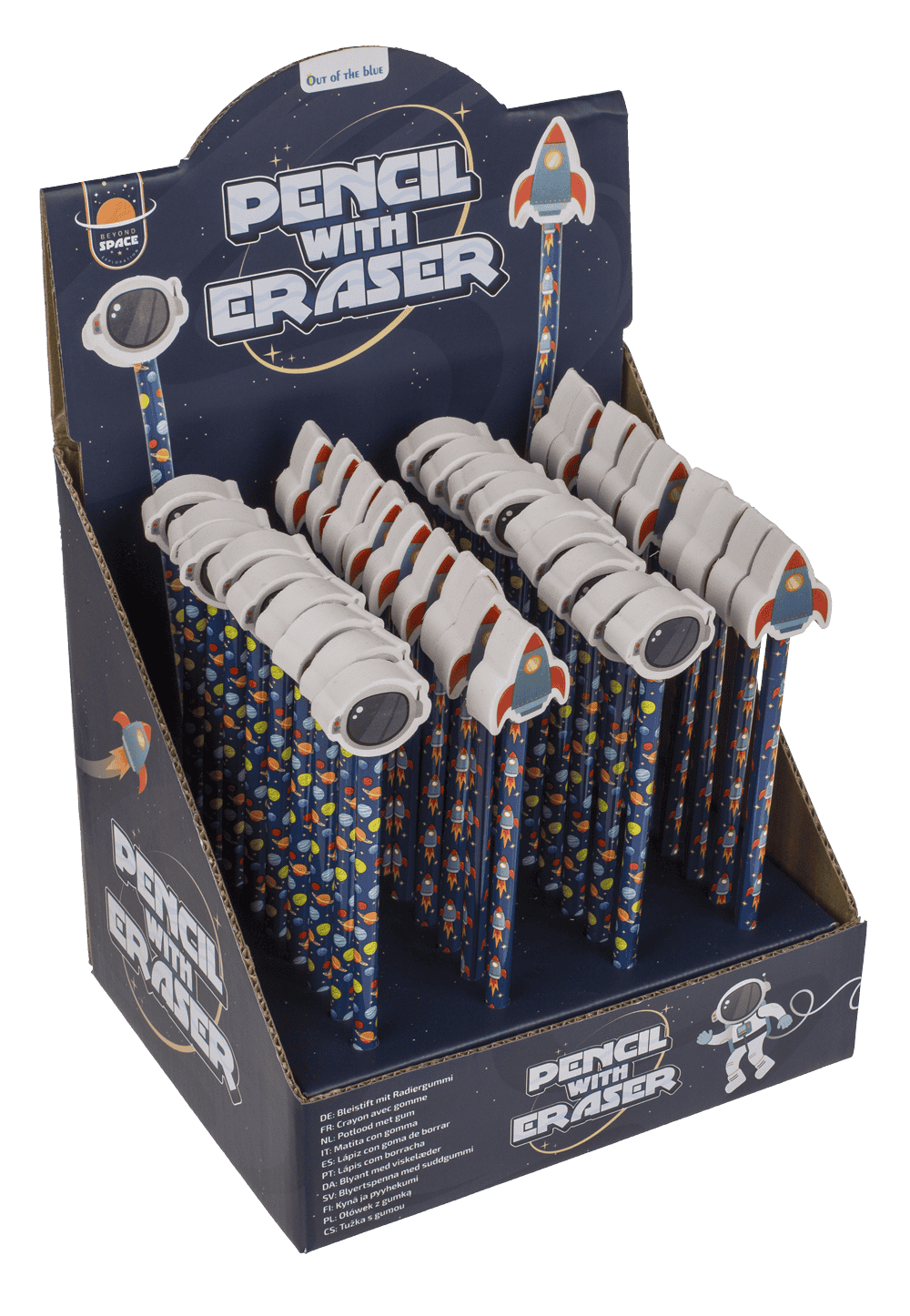 Pencil with eraser, Space,