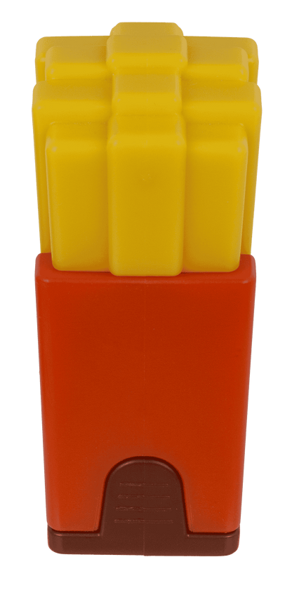 Eraser and double pencil sharpener, "Fries"