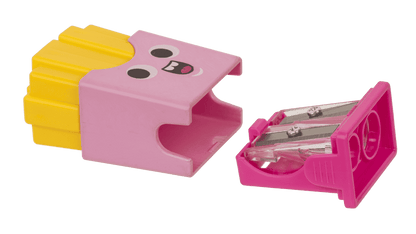 Eraser and double pencil sharpener, "Fries"