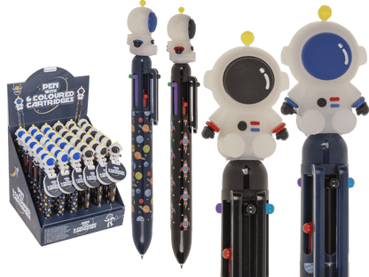 Ball Pen with 6 coloured cartridges, Space,