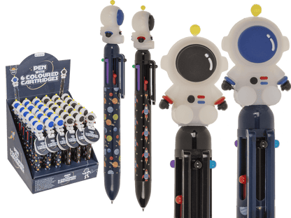 Ball Pen with 6 coloured cartridges, Space,